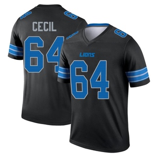 Legend Brad Cecil Men's Detroit Lions Jersey - Black