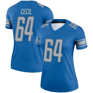 Legend Brad Cecil Women's Detroit Lions Jersey - Blue