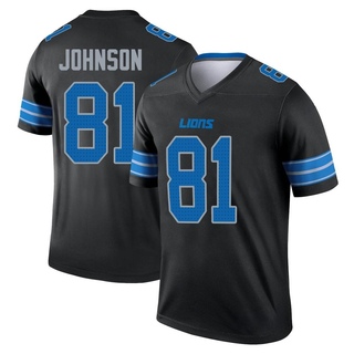 Legend Calvin Johnson Men's Detroit Lions Jersey - Black