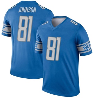 Legend Calvin Johnson Men's Detroit Lions Jersey - Blue