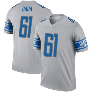 Legend David Bada Men's Detroit Lions Inverted Jersey - Gray