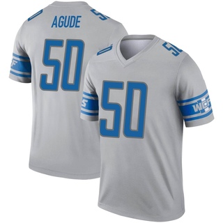 Legend Mitchell Agude Men's Detroit Lions Inverted Jersey - Gray