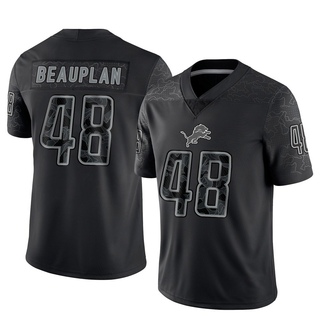 Limited Abraham Beauplan Men's Detroit Lions Reflective Jersey - Black