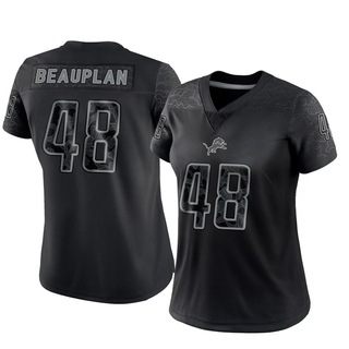 Limited Abraham Beauplan Women's Detroit Lions Reflective Jersey - Black