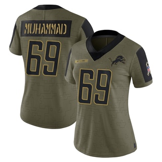 Limited Al-Quadin Muhammad Women's Detroit Lions 2021 Salute To Service Jersey - Olive