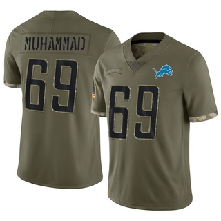 Limited Al-Quadin Muhammad Youth Detroit Lions 2022 Salute To Service Jersey - Olive