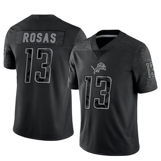 Limited Aldrick Rosas Men's Detroit Lions Reflective Jersey - Black