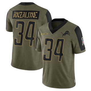 Limited Alex Anzalone Youth Detroit Lions 2021 Salute To Service Jersey - Olive