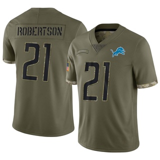 Limited Amik Robertson Men's Detroit Lions 2022 Salute To Service Jersey - Olive