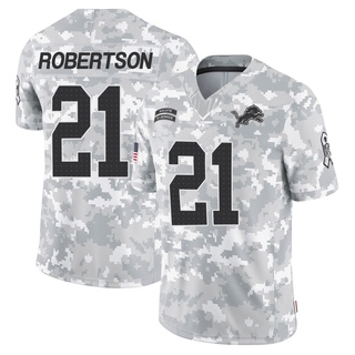 Limited Amik Robertson Men's Detroit Lions 2024 Salute to Service Jersey - Arctic Camo