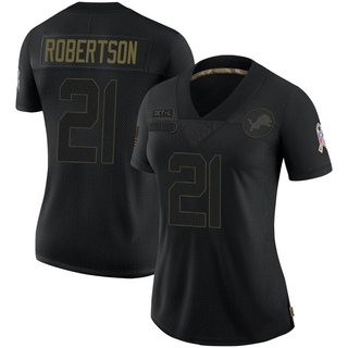 Limited Amik Robertson Women's Detroit Lions 2020 Salute To Service Jersey - Black