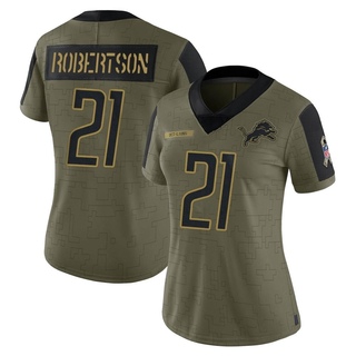 Limited Amik Robertson Women's Detroit Lions 2021 Salute To Service Jersey - Olive