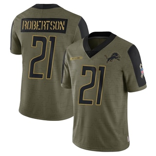 Limited Amik Robertson Youth Detroit Lions 2021 Salute To Service Jersey - Olive