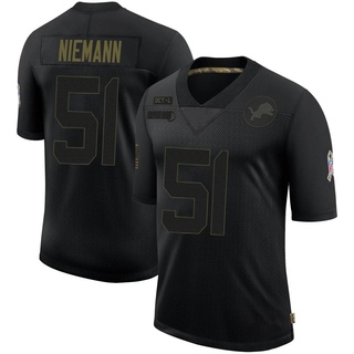 Limited Ben Niemann Men's Detroit Lions 2020 Salute To Service Jersey - Black