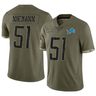 Limited Ben Niemann Men's Detroit Lions 2022 Salute To Service Jersey - Olive