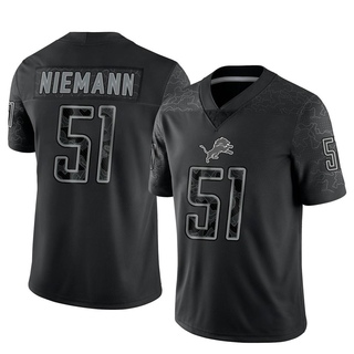 Limited Ben Niemann Men's Detroit Lions Reflective Jersey - Black