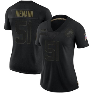 Limited Ben Niemann Women's Detroit Lions 2020 Salute To Service Jersey - Black