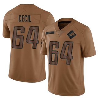 Limited Brad Cecil Men's Detroit Lions 2023 Salute To Service Jersey - Brown