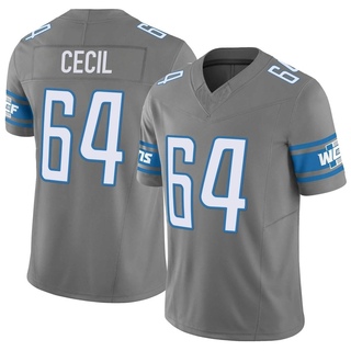 Limited Brad Cecil Men's Detroit Lions Silver Vapor F.U.S.E. Jersey