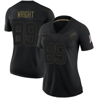 Limited Brock Wright Women's Detroit Lions 2020 Salute To Service Jersey - Black