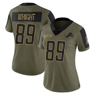 Limited Brock Wright Women's Detroit Lions 2021 Salute To Service Jersey - Olive