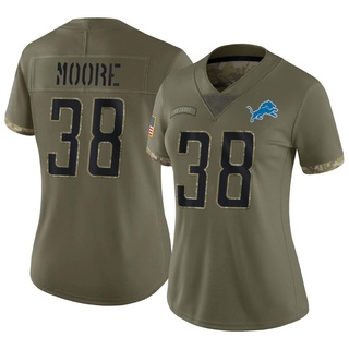 Limited C.J. Moore Women's Detroit Lions 2022 Salute To Service Jersey - Olive