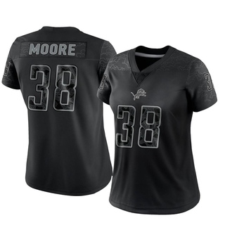 Limited C.J. Moore Women's Detroit Lions Reflective Jersey - Black