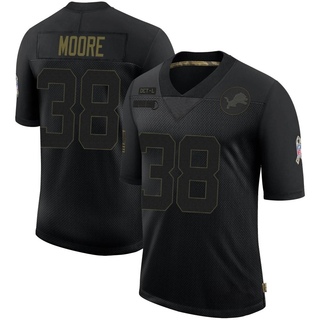 Limited C.J. Moore Youth Detroit Lions 2020 Salute To Service Jersey - Black