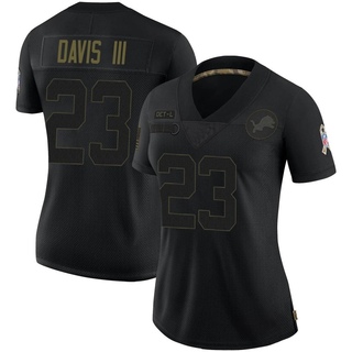 Limited Carlton Davis III Women's Detroit Lions 2020 Salute To Service Jersey - Black