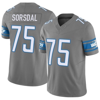 Limited Colby Sorsdal Men's Detroit Lions Silver Vapor F.U.S.E. Jersey