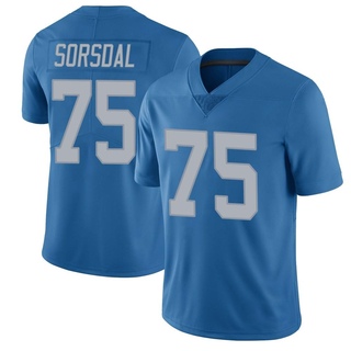 Limited Colby Sorsdal Men's Detroit Lions Throwback Vapor Untouchable Jersey - Blue