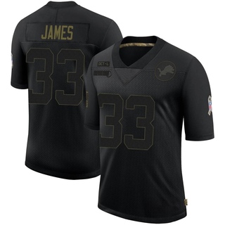 Limited Craig James Men's Detroit Lions 2020 Salute To Service Jersey - Black