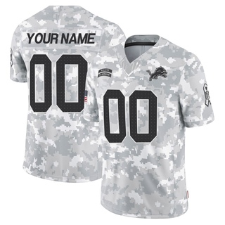 Limited Custom Men's Detroit Lions 2024 Salute to Service Jersey - Arctic Camo