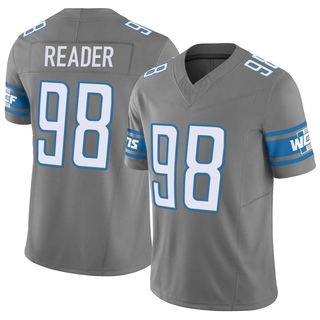 Limited DJ Reader Men's Detroit Lions Silver Vapor F.U.S.E. Jersey