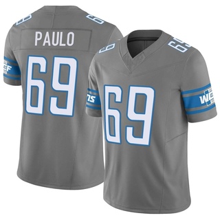 Limited Darrin Paulo Men's Detroit Lions Silver Vapor F.U.S.E. Jersey