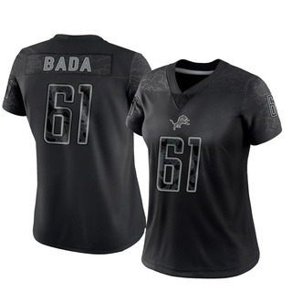 Limited David Bada Women's Detroit Lions Reflective Jersey - Black