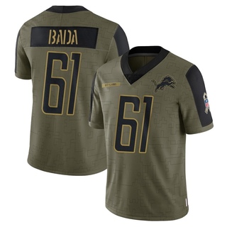 Limited David Bada Youth Detroit Lions 2021 Salute To Service Jersey - Olive