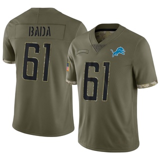 Limited David Bada Youth Detroit Lions 2022 Salute To Service Jersey - Olive