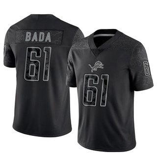 Limited David Bada Youth Detroit Lions Reflective Jersey - Black