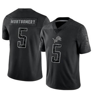 Limited David Montgomery Men's Detroit Lions Reflective Jersey - Black