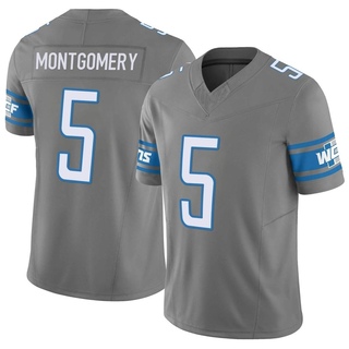 Limited David Montgomery Men's Detroit Lions Silver Vapor F.U.S.E. Jersey