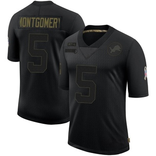 Limited David Montgomery Youth Detroit Lions 2020 Salute To Service Jersey - Black