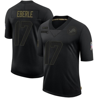 Limited Dominik Eberle Men's Detroit Lions 2020 Salute To Service Jersey - Black