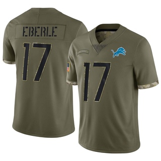 Limited Dominik Eberle Men's Detroit Lions 2022 Salute To Service Jersey - Olive