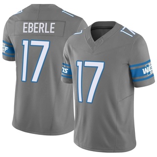 Limited Dominik Eberle Men's Detroit Lions Silver Vapor F.U.S.E. Jersey