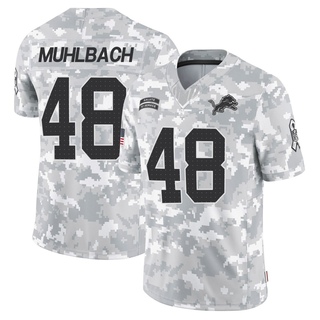 Limited Don Muhlbach Men's Detroit Lions 2024 Salute to Service Jersey - Arctic Camo