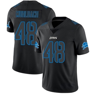 Limited Don Muhlbach Men's Detroit Lions Jersey - Black Impact