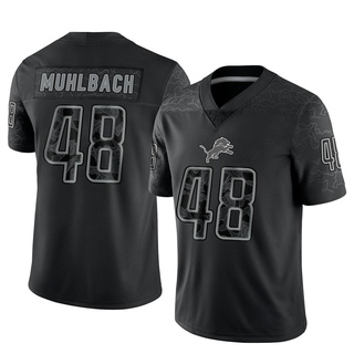 Limited Don Muhlbach Men's Detroit Lions Reflective Jersey - Black