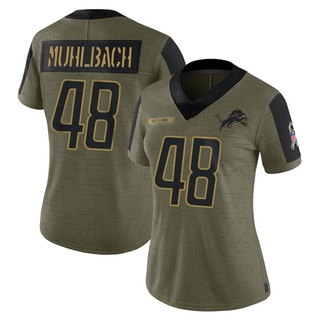 Limited Don Muhlbach Women's Detroit Lions 2021 Salute To Service Jersey - Olive