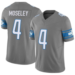 Limited Emmanuel Moseley Men's Detroit Lions Silver Vapor F.U.S.E. Jersey